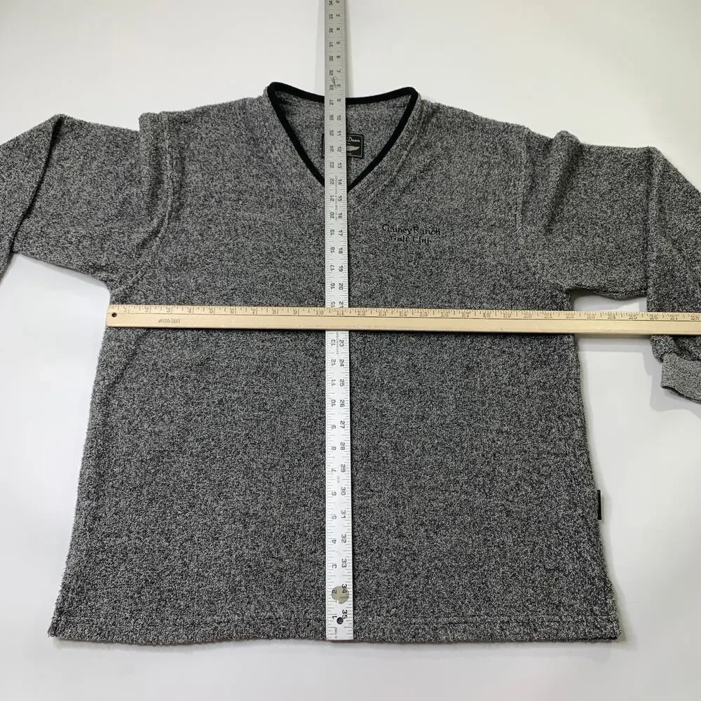 Vintage Straight Down Sweater Men M Medium V Neck Teddy Fleece Gainey Ranch Golf
